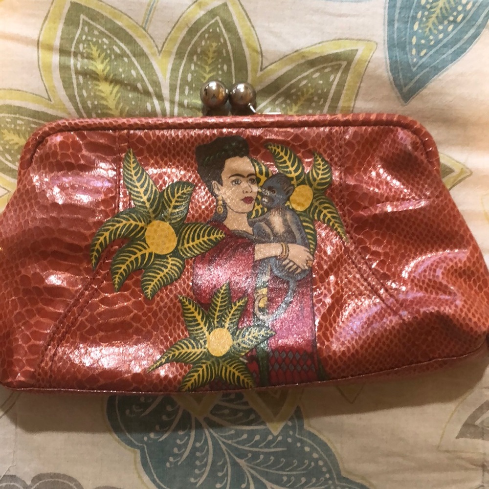 Beautiful large clutch with Frida Kahlo print